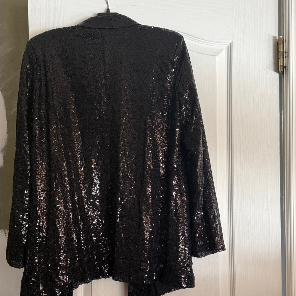 Elegant Black Sequin Blazer NWOT